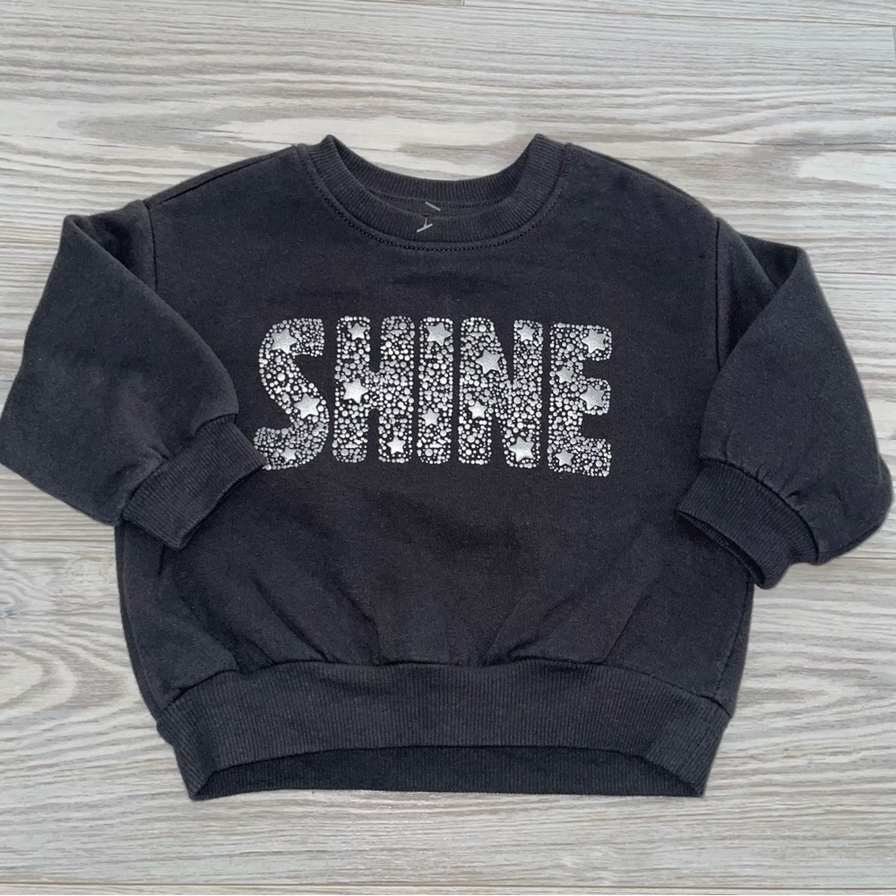 Old Navy Baby Girls “Shine” Pullover Sweatshirt 12–18 Months
